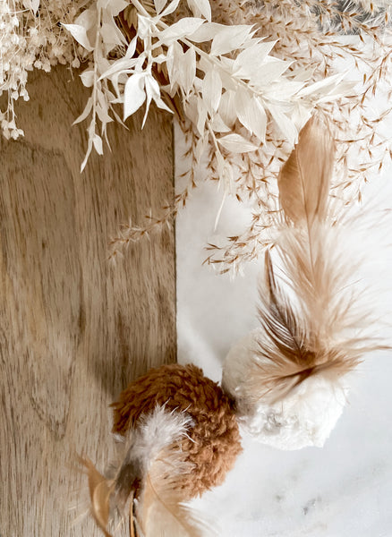 Plush Feather Ball (Set of 3)