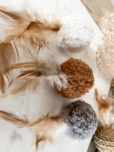 Plush Feather Ball (Set of 3)